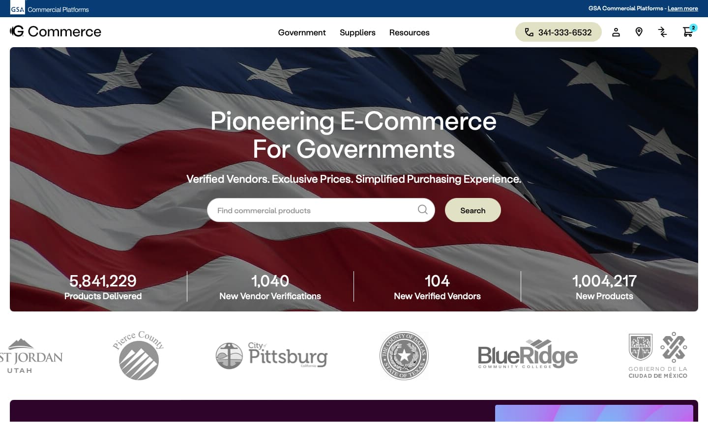 G-Commerce platform interface
